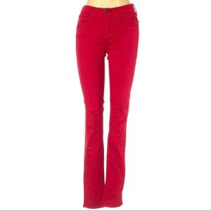 Rag & Bone High Rise Skinny Jeans Red Sz 25